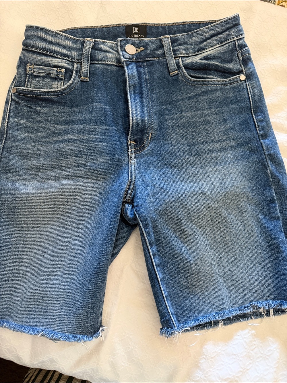 Just Black Women’s Distressed Indigo Denim Cut-Off Shorts